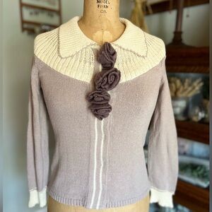 Anthropologie cardigan with rosettes
